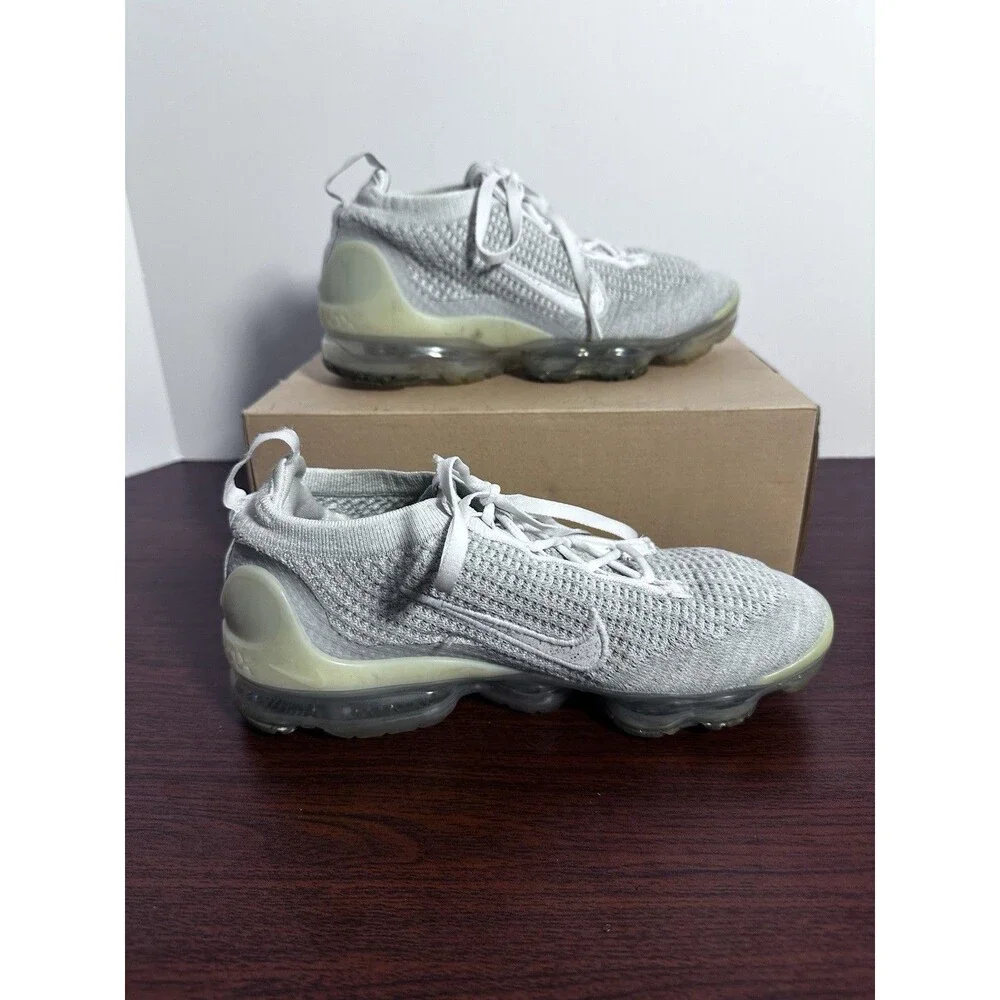 Nike Air VaporMax 2021 FK Pure Platinum White Running Shoes DC4112-100 Size 7.5